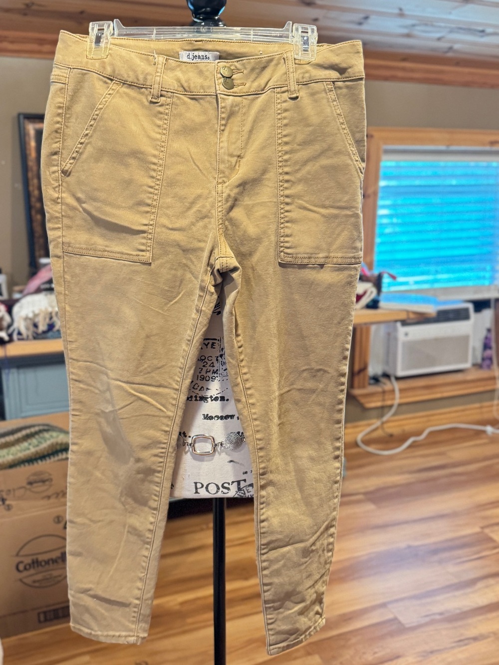 d. jeans Tan Slim Utility Chinos